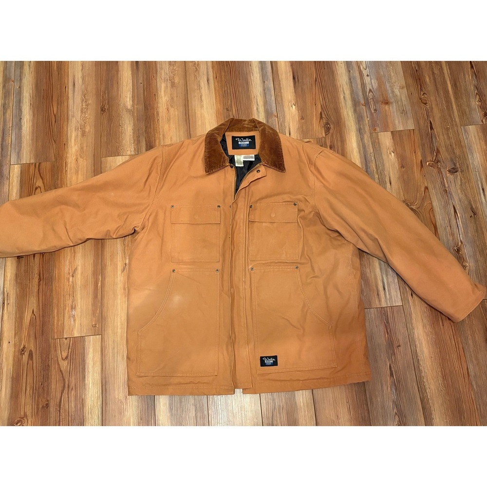 Walls Blizzard Pruf‎ Mens XL Brown Duck Canvas Quilted Work Jacket Chore Coat